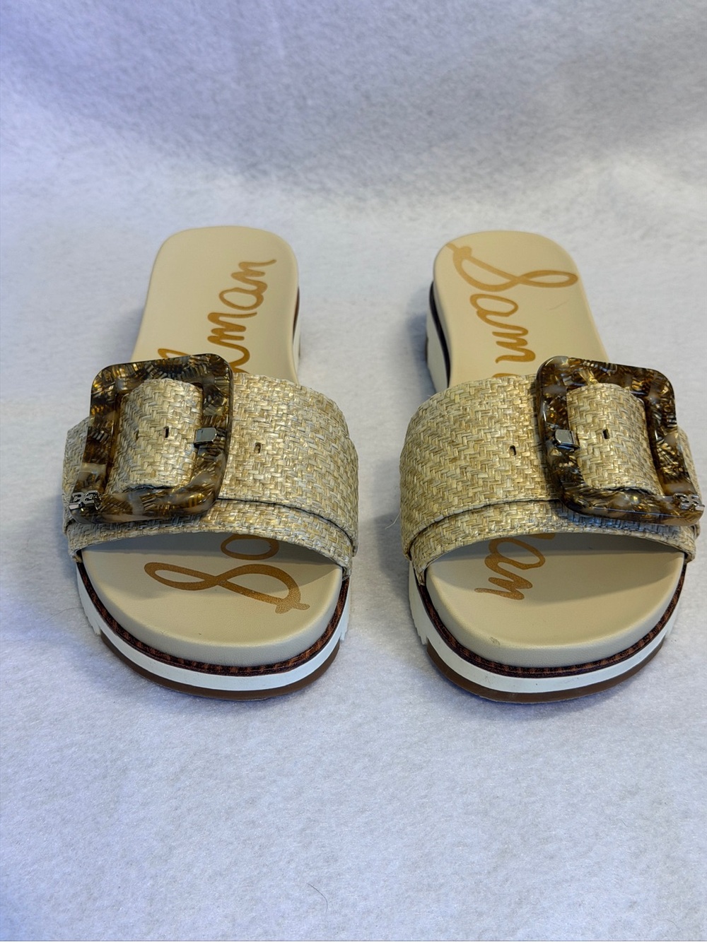 Sam Edelman Ariane Woven Slide Sandal - Eggshell/Tan - Picture 2 of 4